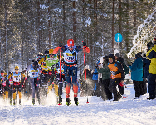 Elitåkare under tävlingen Ski Classic i Orsa Sverige